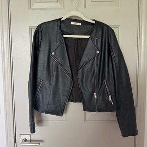 Mango Faux Leather Biker Jacket
